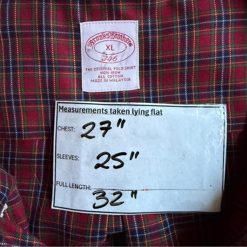 Brooks Brothers Men’s Cotton Non-Iron Button Up Shirt- XL - Picture 9 of 10